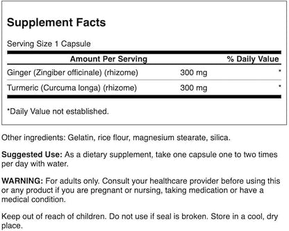 Swanson Full Spectrum Ginger & Turmeric 60 Capsules