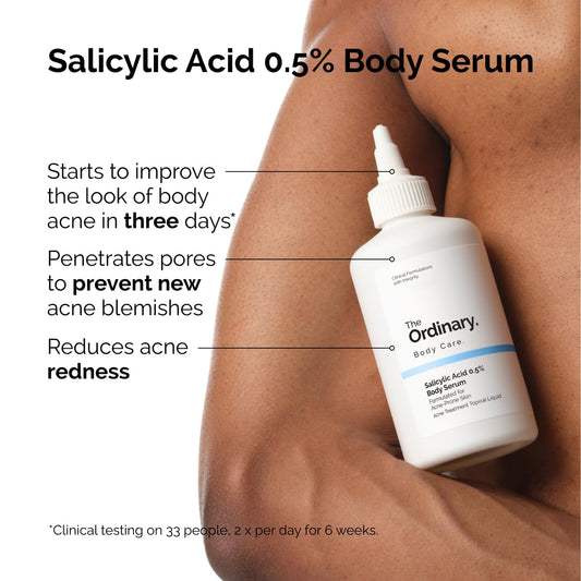 The Ordinary Salicylic Acid 0.5% Body Serum, Exfoliating Treatment for Acne-Prone Skin, 8.1 Fl Oz