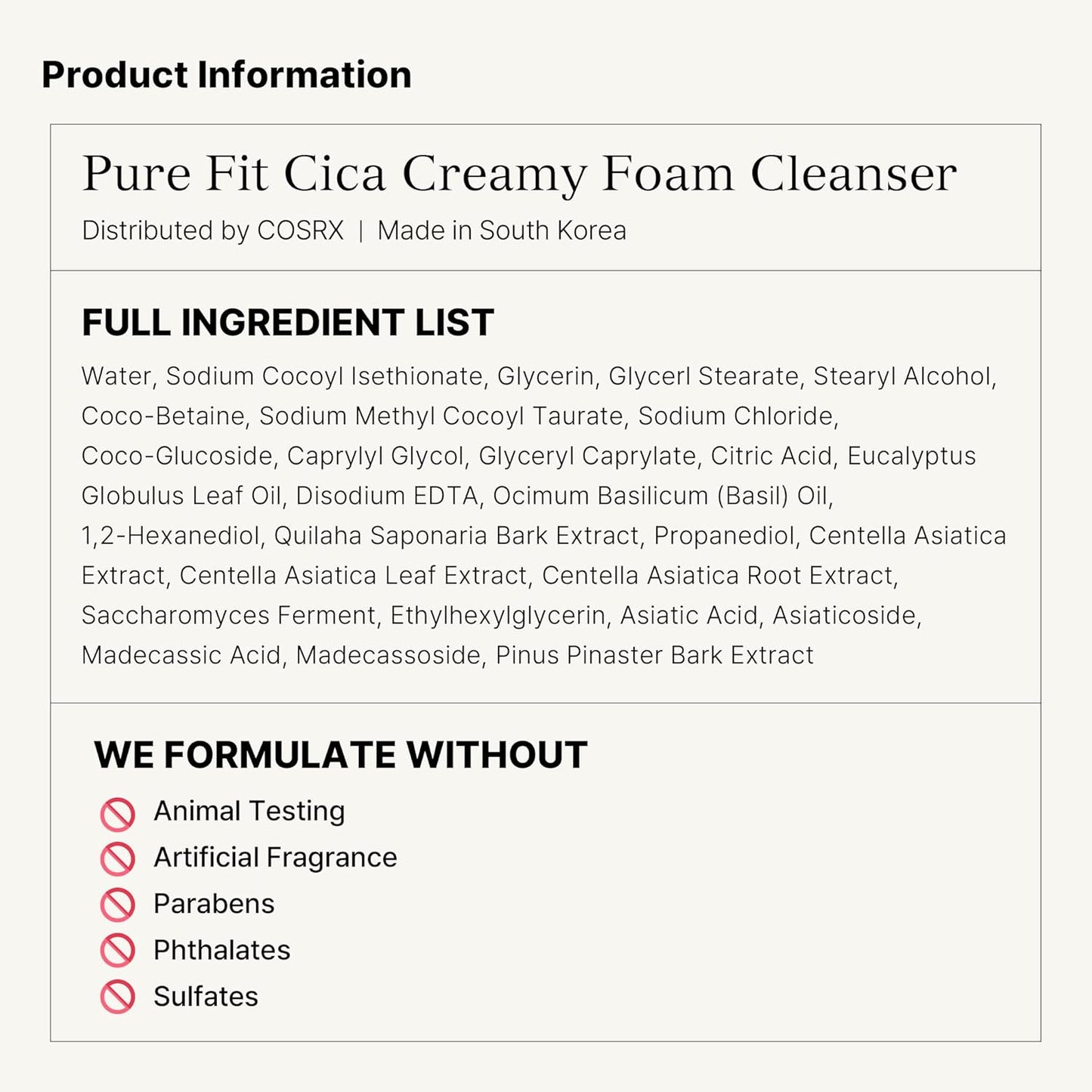 COSRX Cica Creamy Foam Cleanser