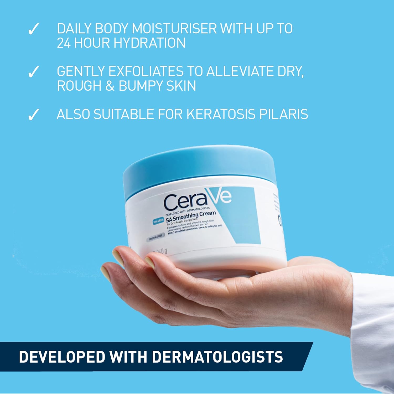 CeraVe SA Smoothing Cream For Dry, Rough, Bumpy Skin 340 g