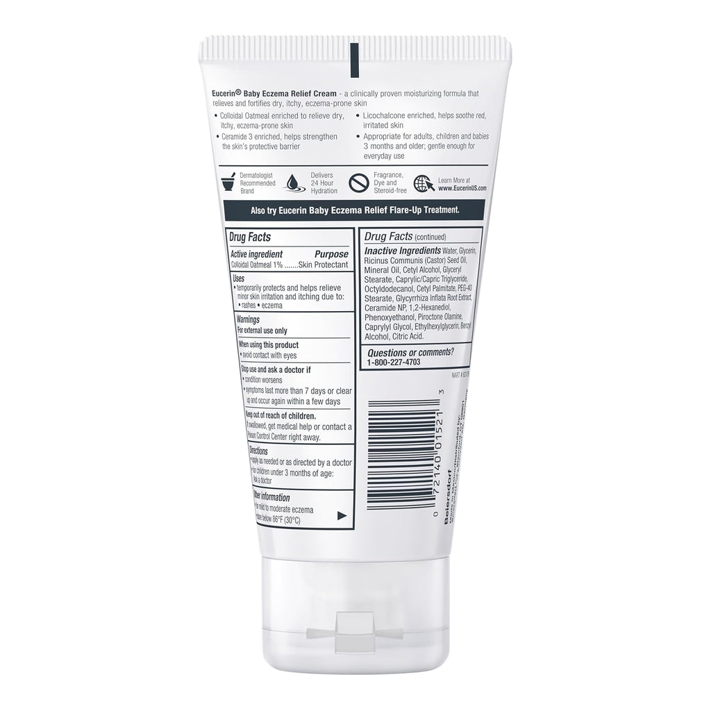 Eucerin Baby Eczema Relief Cream (Eczema-Prone Skin) [Fragrance & Steroid Free] 141 g