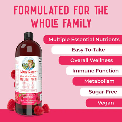 Multivitamin Multimineral for Women Men & Kids by MaryRuth's | No Added Sugar | Vegan Liquid Vitamins for Adults & Kids | Mens, Womens Multivitamin | Energy & Beauty Booster. 450ml