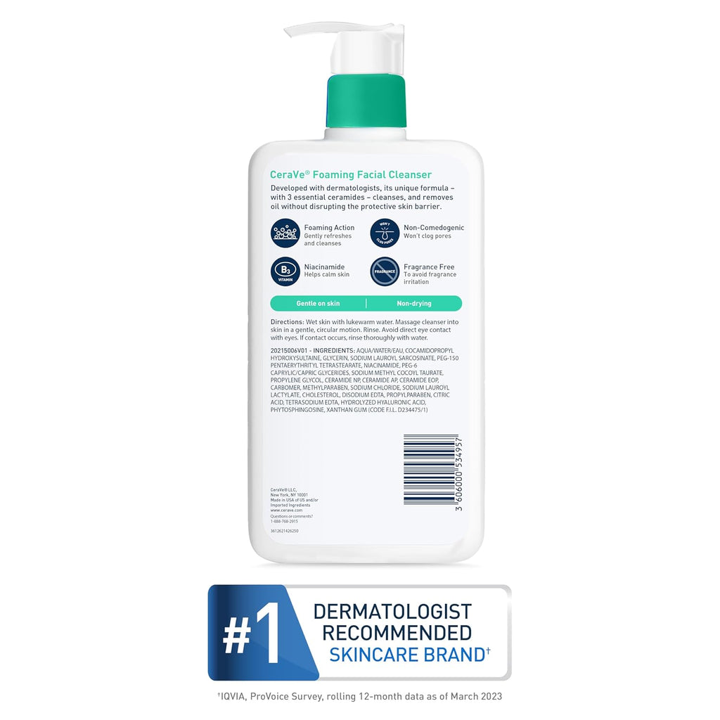 CeraVe Foaming Facial Cleanser | For Normal to Oily Skin - Oman