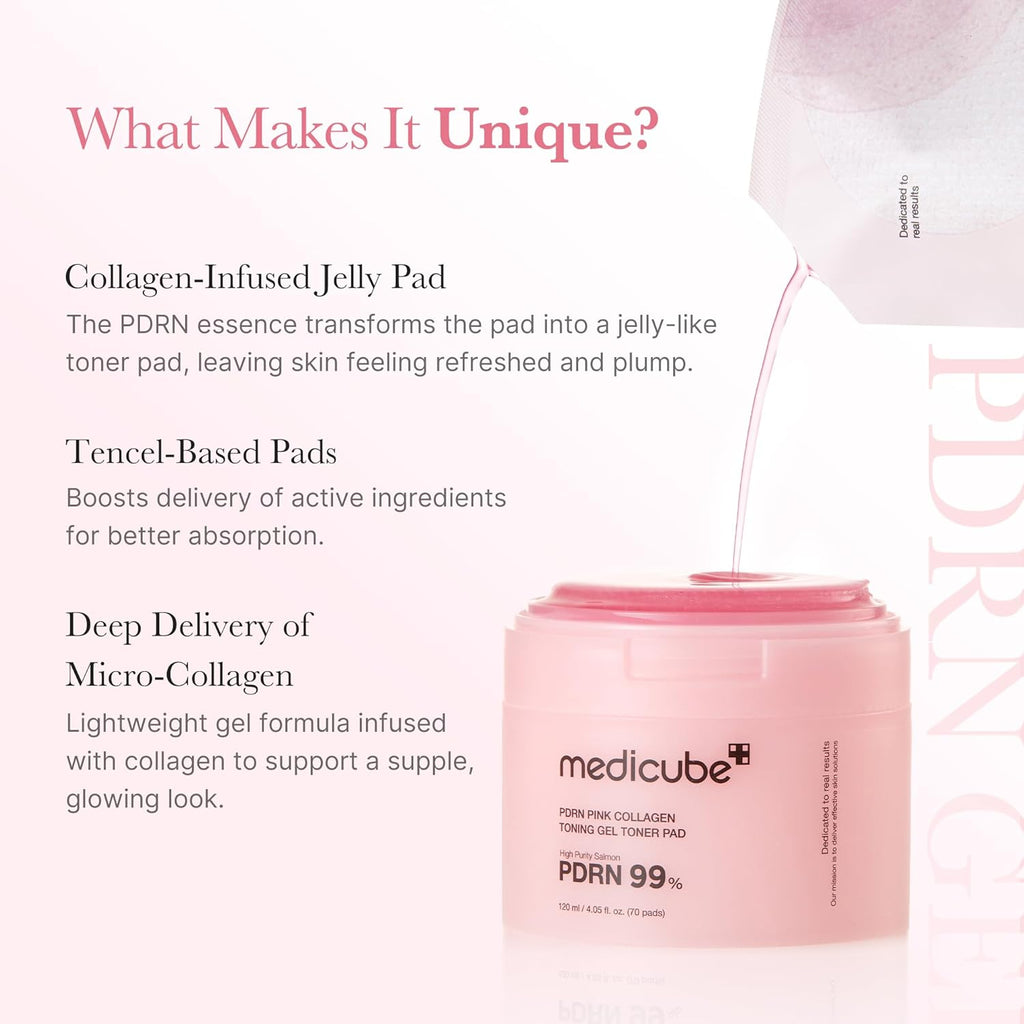 Medicube Toner Pads Salmon DNA PDRN Pink Collagen Jelly Pad