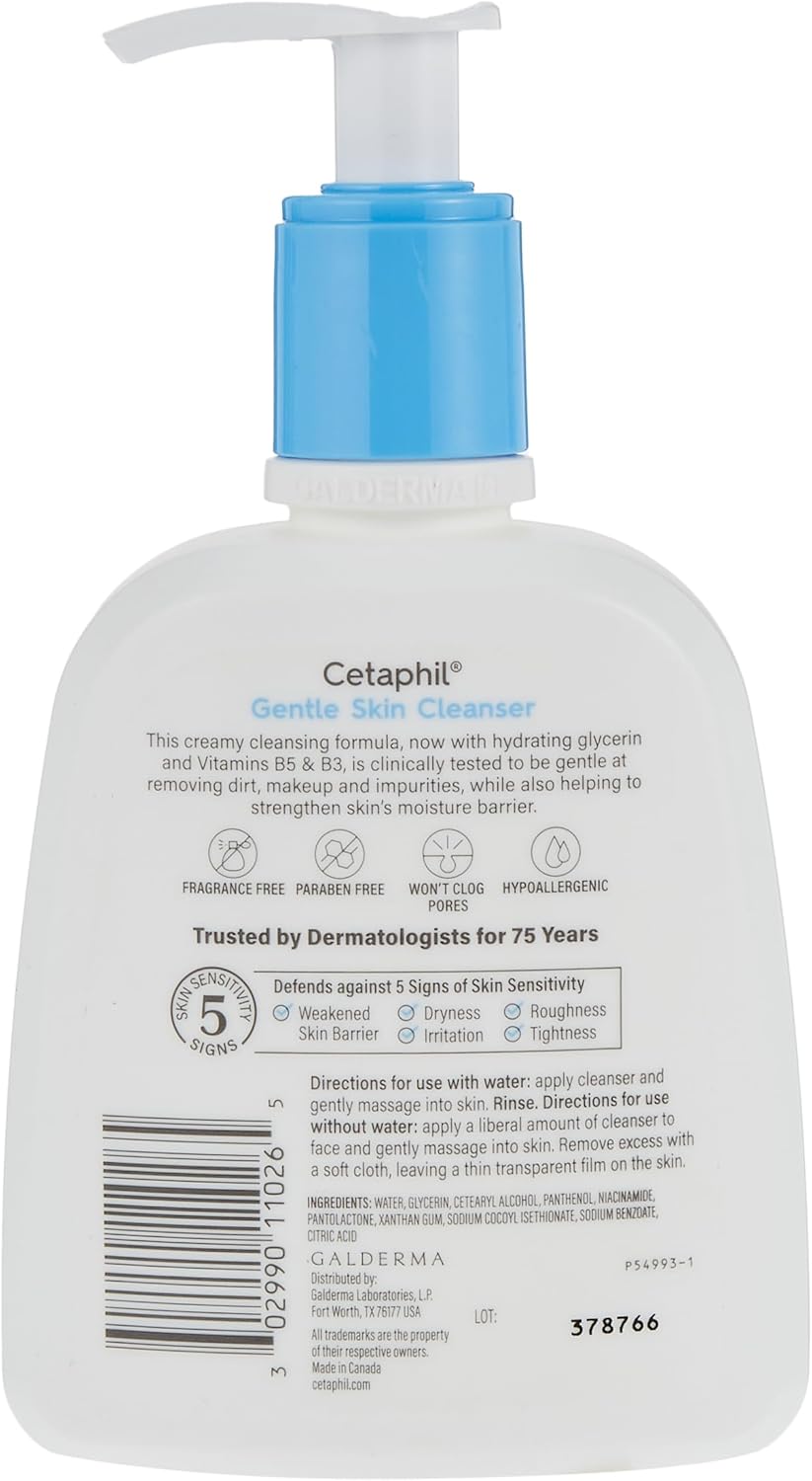 Cetaphil Gentle Facial Cleanser Dry to Normal, Sensitive Skin 237ml