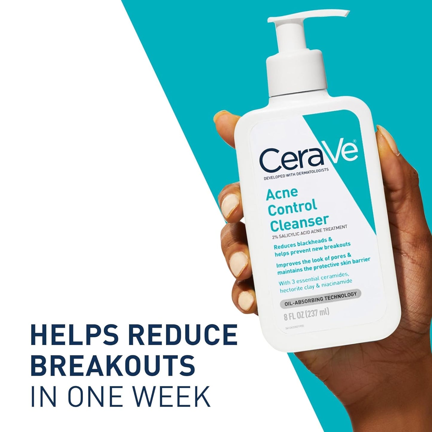 CeraVe Acne Control Cleanser | With 2% Salicylic Acid & Niacinamide