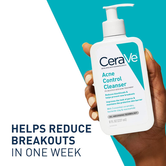 CeraVe Acne Control Cleanser | With 2% Salicylic Acid & Niacinamide