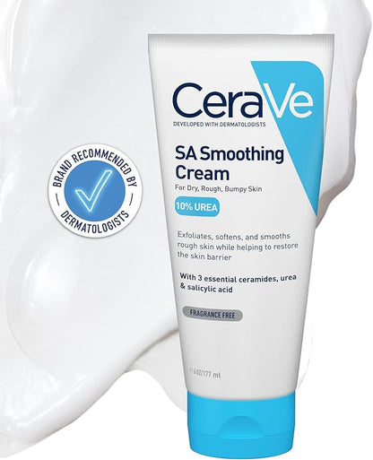 Cerave Sa Smoothing Cream | 177Ml/6Oz | Moisturiser For Dry, Rough & Bumpy Ski