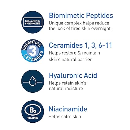 CeraVe Skin Renewing Night Cream – 30 g | With Peptides, Niacinamide & Ceramides