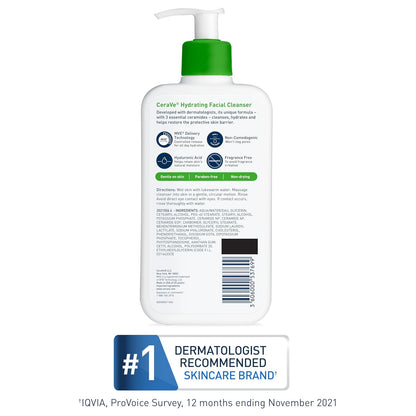 CeraVe Hydrating Facial Cleanser | For Dry and Sensitive Skin