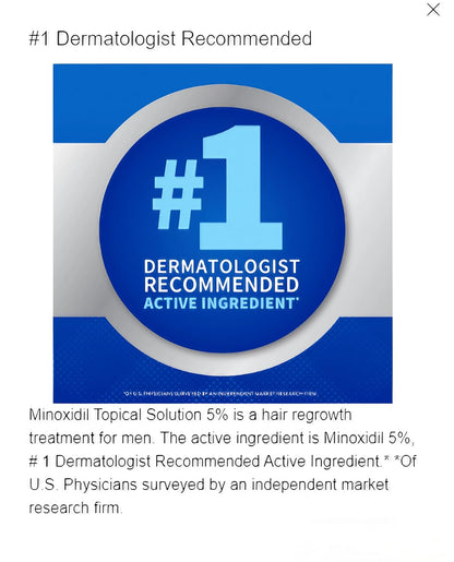 Kirkland Signature,6 Months-Minoxidil 5% Topical Solution Extra Strength Hair Regrowth Treatment for Men【 Dropper Applicator and Pump Mist Sprayer Included】Hair Loss Regrowth -Total 12 Oz