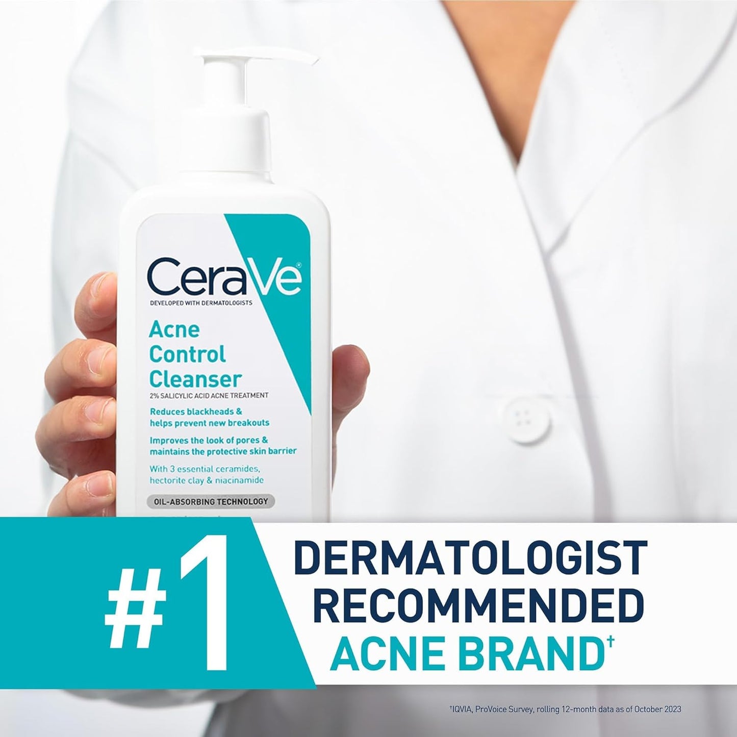 CeraVe Acne Control Cleanser | With 2% Salicylic Acid & Niacinamide
