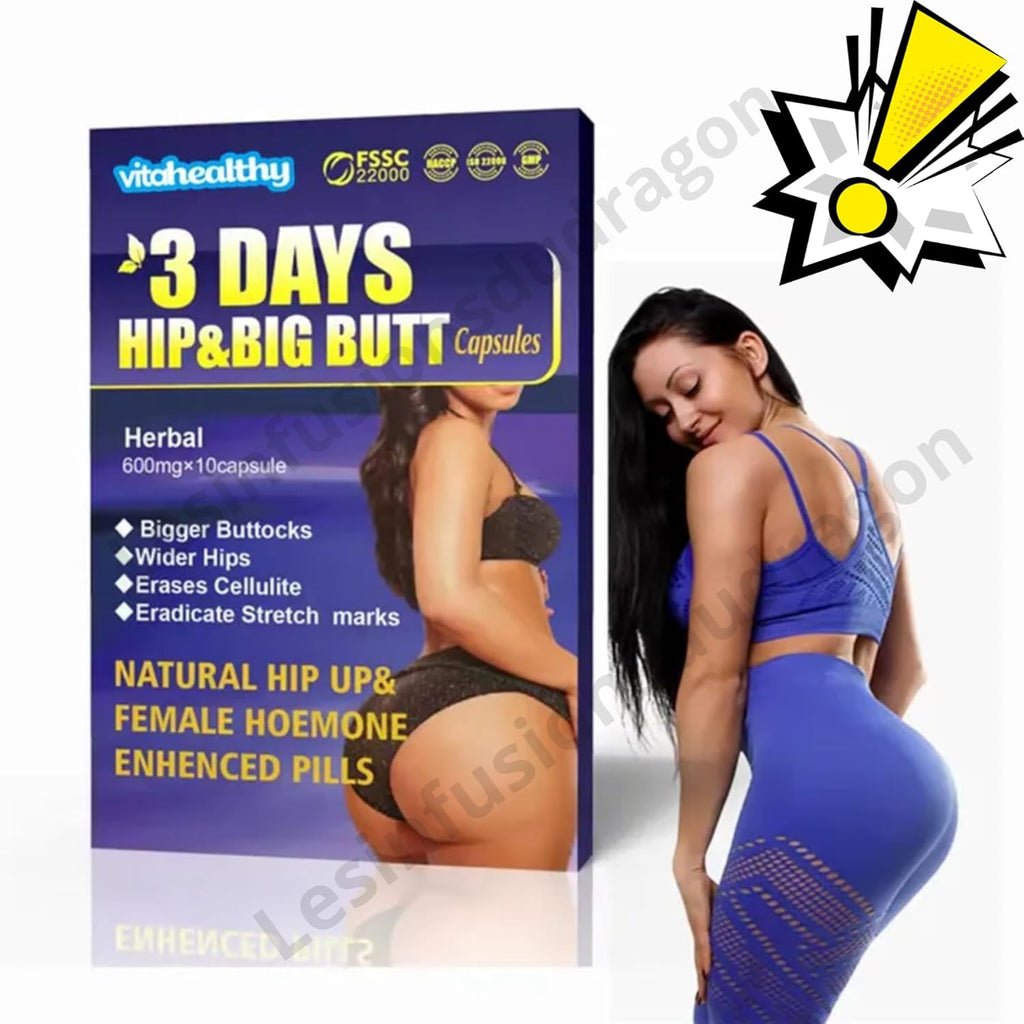 For Buttocks + Big Care 1 Month: 3 Days Hip and Big Purpose Capsules helps increase the size of the buttocks, hips and thighs