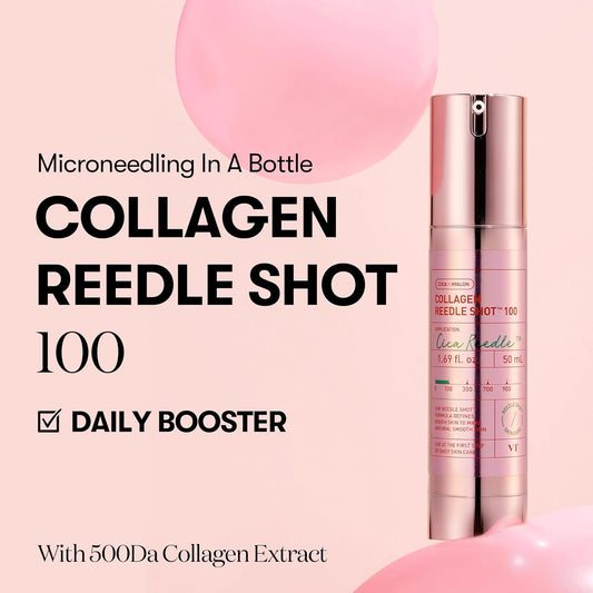 VT COSMETICS Collagen Reedle Shot 100, Microneedling Serum, Firming & Elasticity, (50ml)