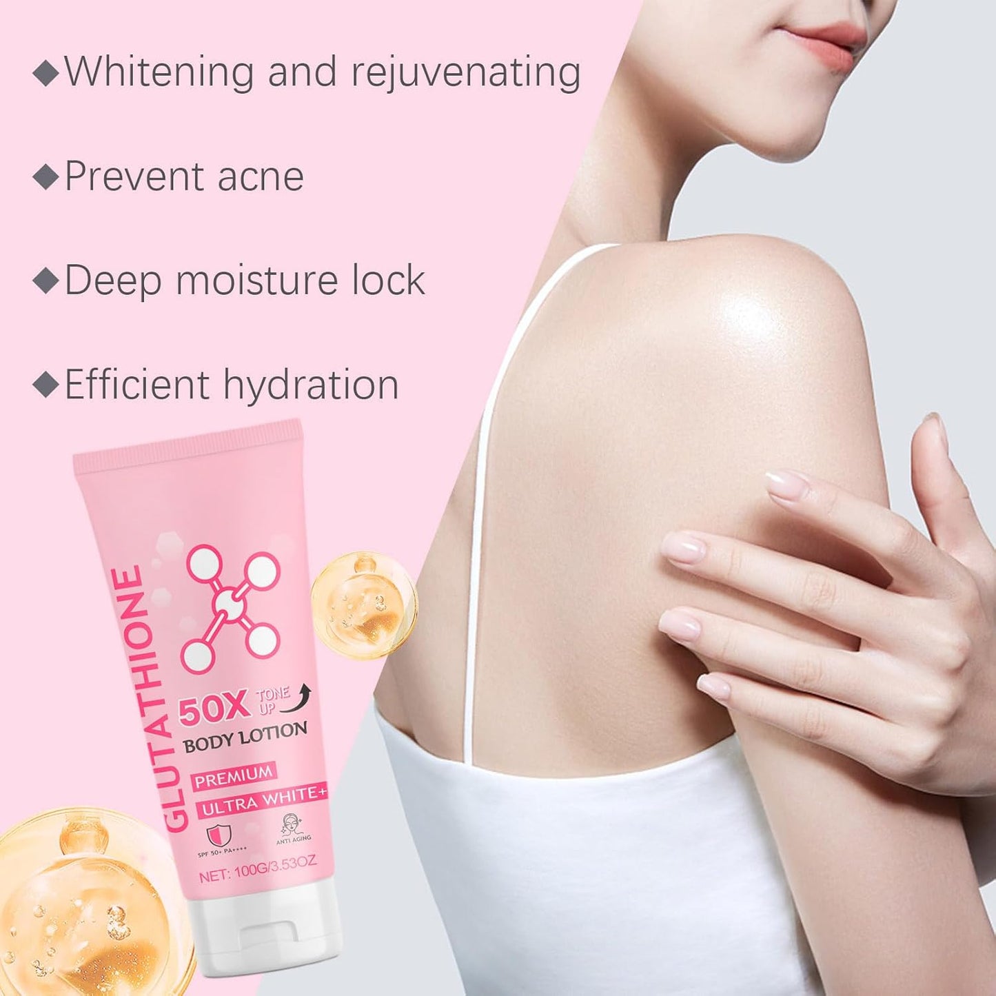 Glutathione 50x Tone Up Body Lotion, Moisturizing and Soft Skin All Over Body Scented Body Lotion