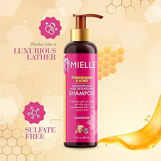 MIELLE Pomegranate & Honey Moisturizing & Detangling Shampoo [Sulfate-Free].355ml