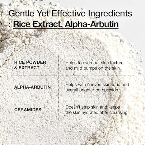ANUA RICE ENZYME BRIGHTENING CLEANSING POWDER, Rice Mask, Ceramide, Gentle Face Wash for Brightening, Radiant Skin