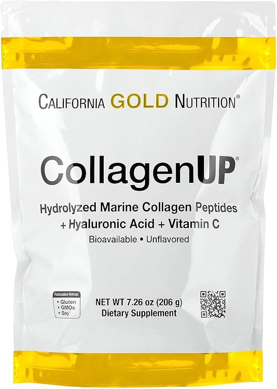 Collagen Peptides Powder with Hyaluronic Acid, Support for Healthy Hair, Skin, Nails, Joints and Bones, Non-GMO, Gluten and Dairy Free, Unflavored, 7.26 oz, Fish Sourced