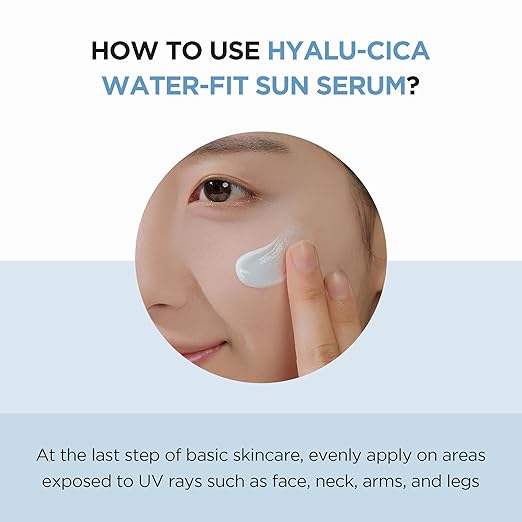 SKIN 1004 CENTELLA Hyalu CICA Water-fit Sun Serum 50 ML – Lightweight, Hydrating Serum with Protection, Soothing for Sensitive Skin, Moisturizing & Non-Greasy andGeoMetal™ Gauze Pad