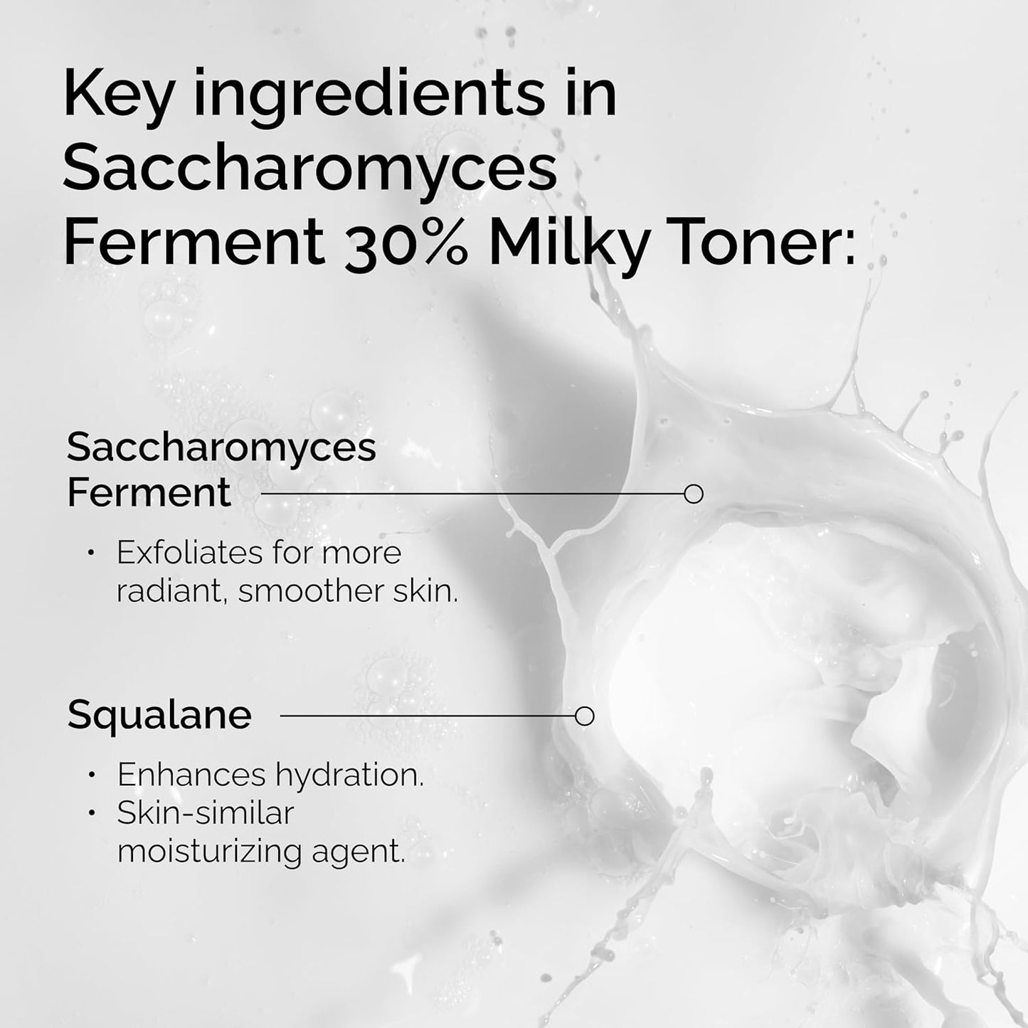 The Ordinary Saccharomyces Ferment 30% Milky Toner, Exfoliating and Hydrating Toner for Smoother, Brighter Skin, 3.4 Fl Oz