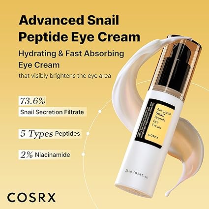COSRX Snail Mucin Peptide Under Eye Cream – Anti-Aging, Brightening & Hydrating Eye Care (0.84 fl. oz.)