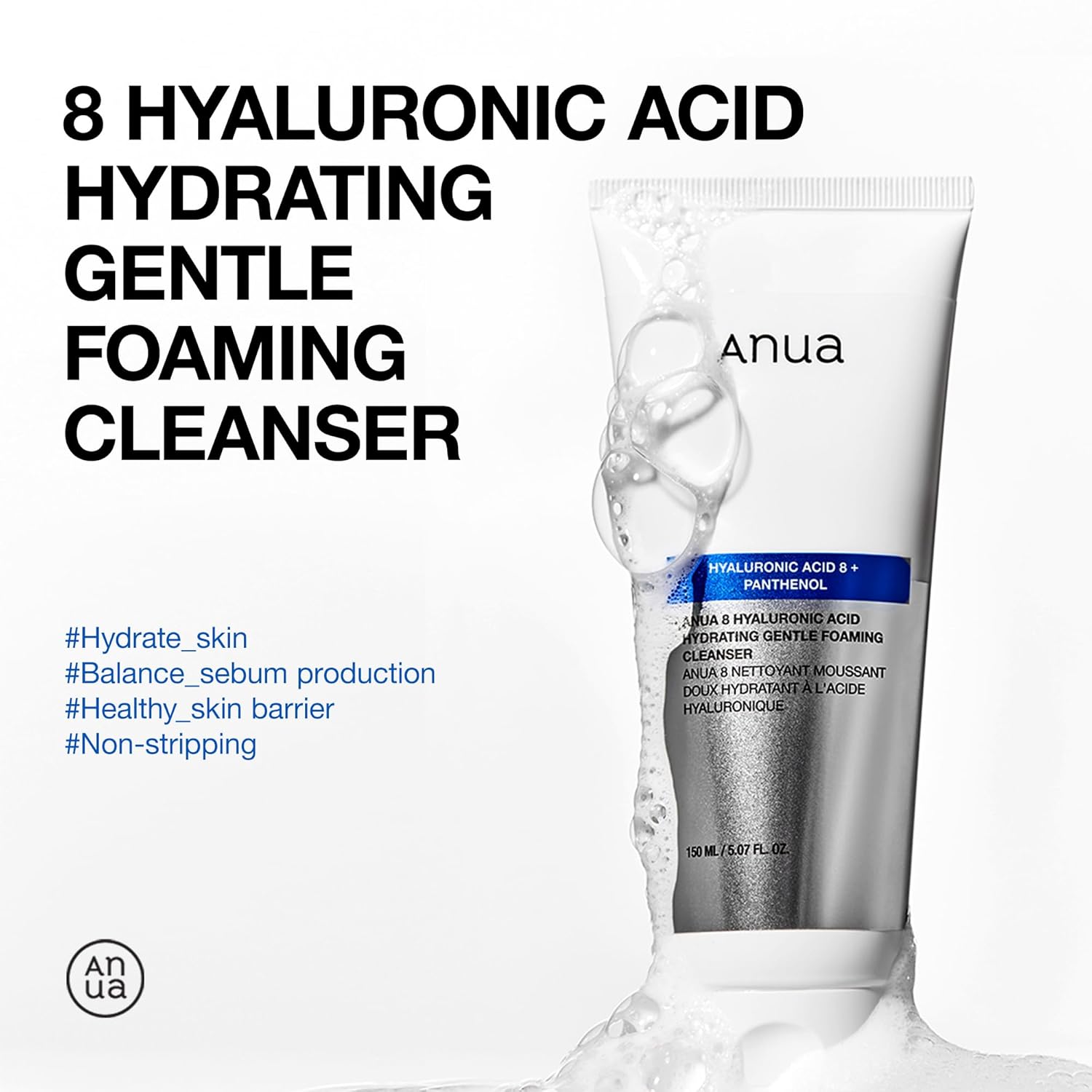 ANUA Hydrating Gentle Foaming Cleanser, (150ml/5.07fl oz.)
