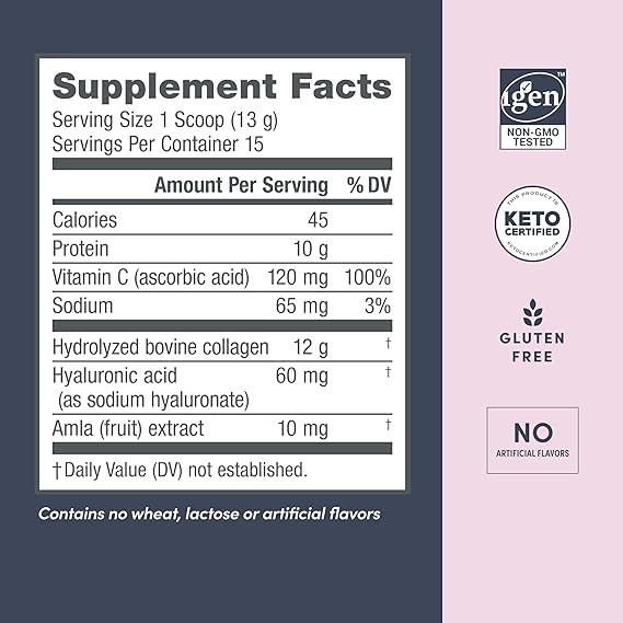 نيو سيل سوبر كولاجين بلس مع فيتامين سي وحمض الهيالورونيك، لترطيب البشرة وصحتها، ودعم الشعر والأظافر، بدون نكهة، مسحوق الكولاجين، 6.9 أونصة، عبوة واحدة