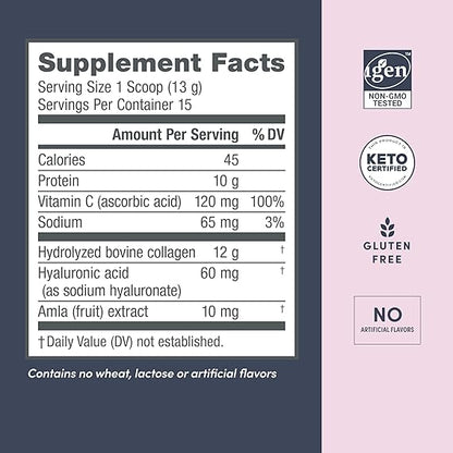 نيو سيل سوبر كولاجين بلس مع فيتامين سي وحمض الهيالورونيك، لترطيب البشرة وصحتها، ودعم الشعر والأظافر، بدون نكهة، مسحوق الكولاجين، 6.9 أونصة، عبوة واحدة