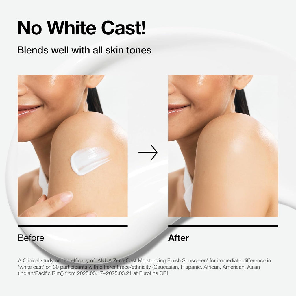 Anua Zero-Cast Moisturizing Finish Sunscreen,SPF 50 - 50ml