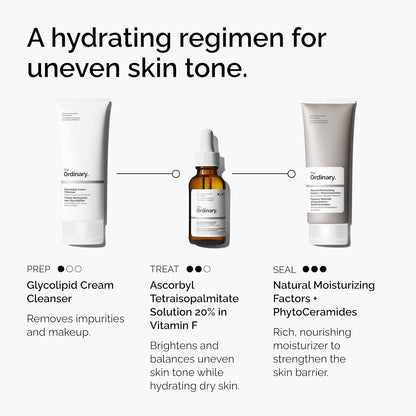 The Ordinary Ascorbyl Tetraisopalmitate Solution 20% in Vitamin F, Hydrating Vitamin C Oil for Even Skin Tone, 1 Fl Oz