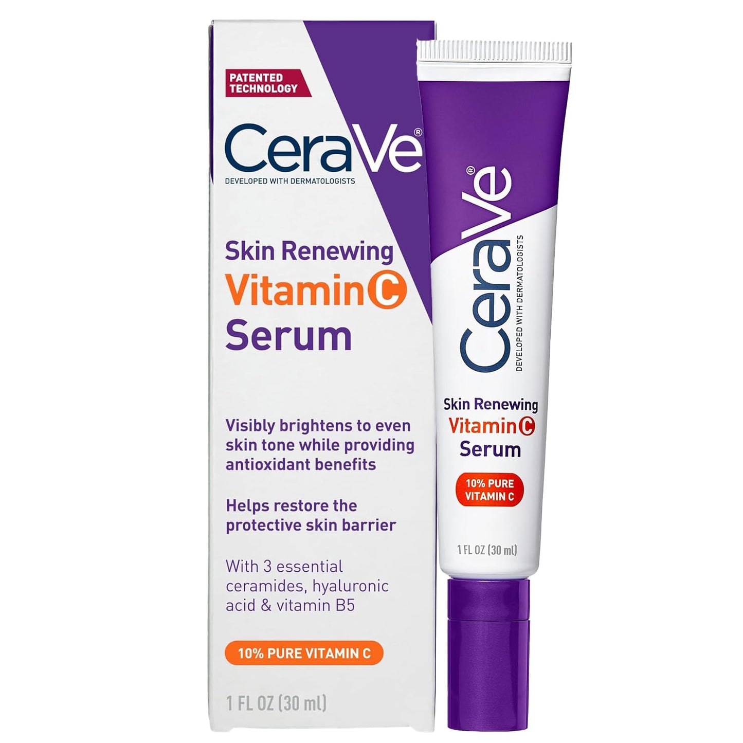 CeraVe Skin Renewing Vitamin C Serum – 30 ml | 10% Pure Vitamin C