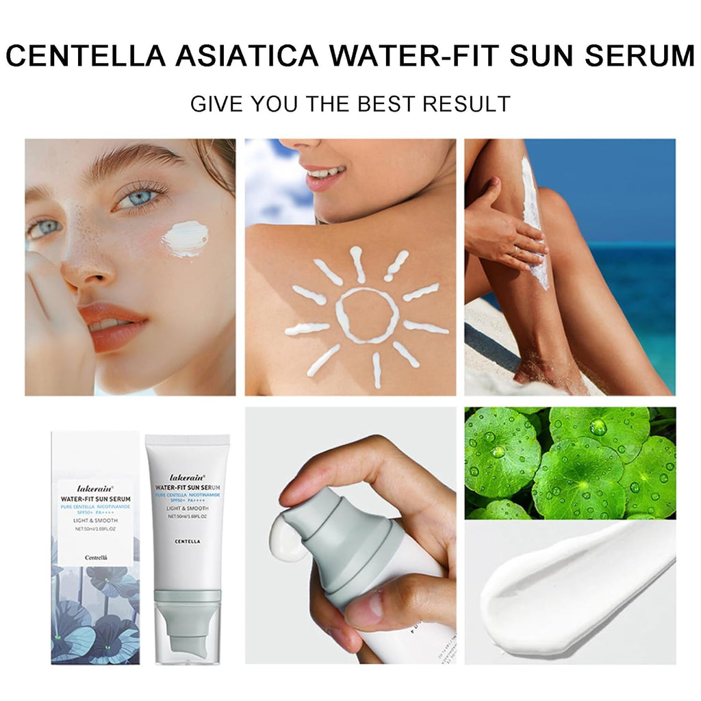 Centella Sunscreen SPF 50, Airy-Light Hyalu Cica Water-Fit Sun Serum, Face Sun Screen Long-Lasting Protection