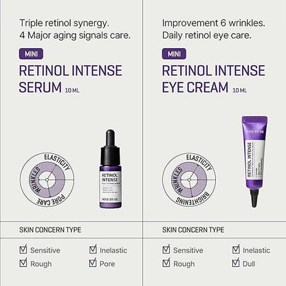 SOME BY MI Retinol Intense Trial Kit - Retinol 0.1% - Retinal 1PPM - Bakuchiol 5,000 PPM. 2x10ml e