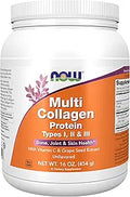 NOW Foods Supplements, Multi Collagen Protein Types I, II & III Powder, Bone, Joint, and Skin Health, 16 oz (454 g)