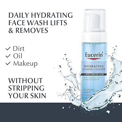 Eucerin Hydrating Foaming Daily Facial Cleanser with Hyaluronic Acid