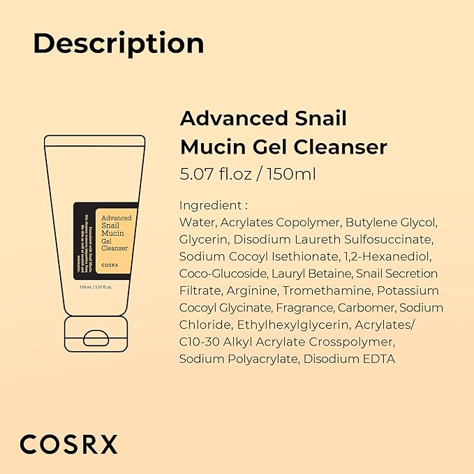 COSRX Advanced Snail Mucin Gel Cleanser. 150 ml