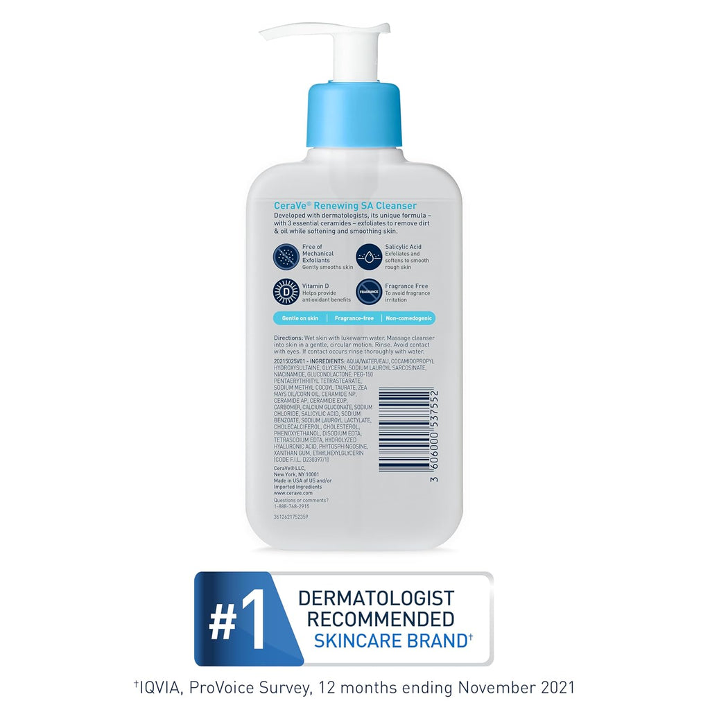 CeraVe SA Smoothing Cleanser – | For Dry, Rough & Bumpy Skin
