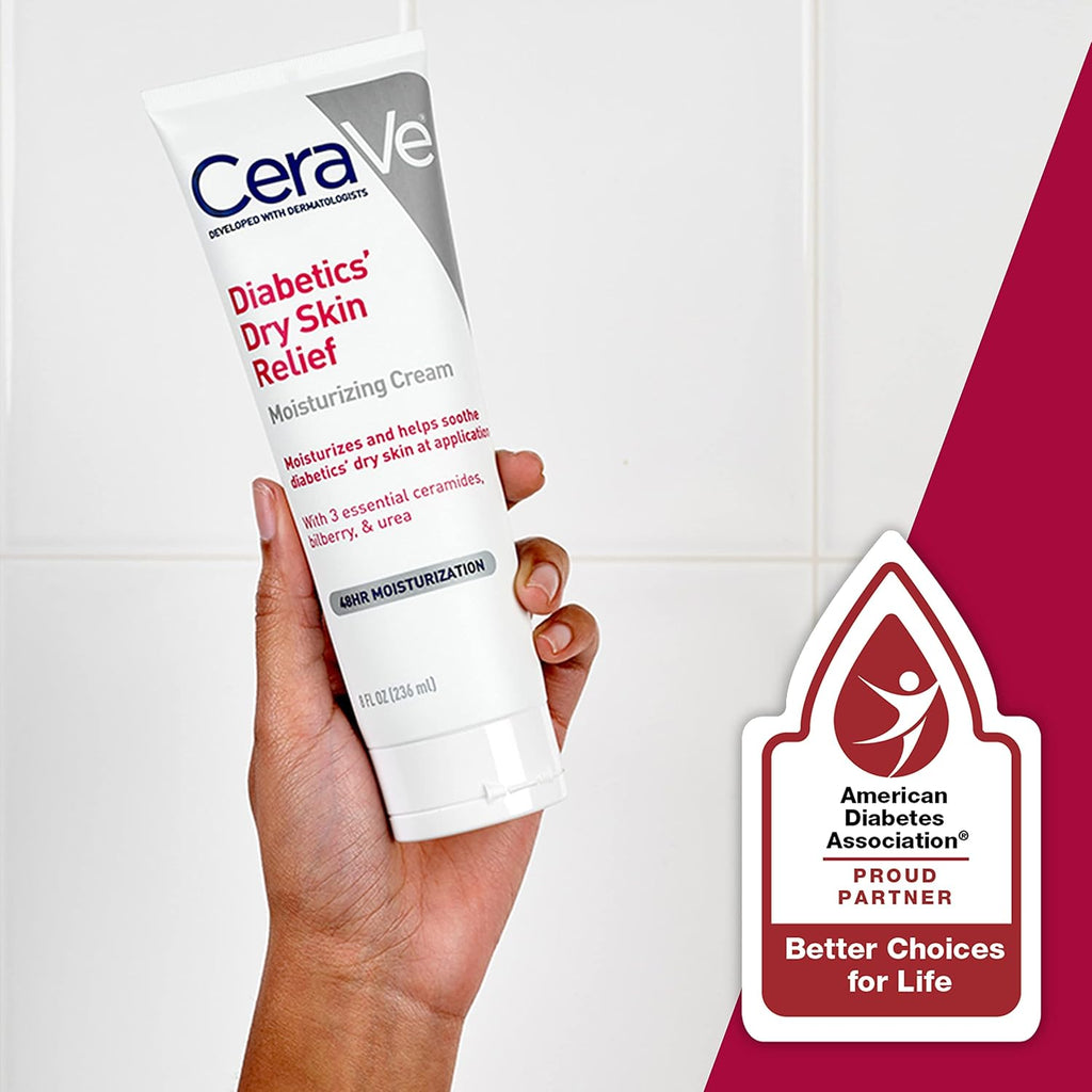 CeraVe Diabetics’ Dry Skin Relief Moisturizing Cream – 236ml | 48HR Hydration