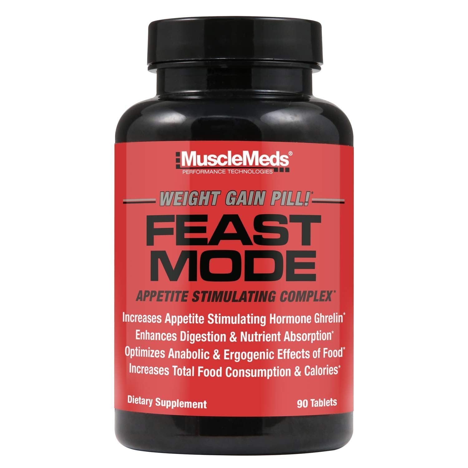 MuscleMeds Feast Mode Appetite Stimulant Weight Gain Pills - 90 Capsules