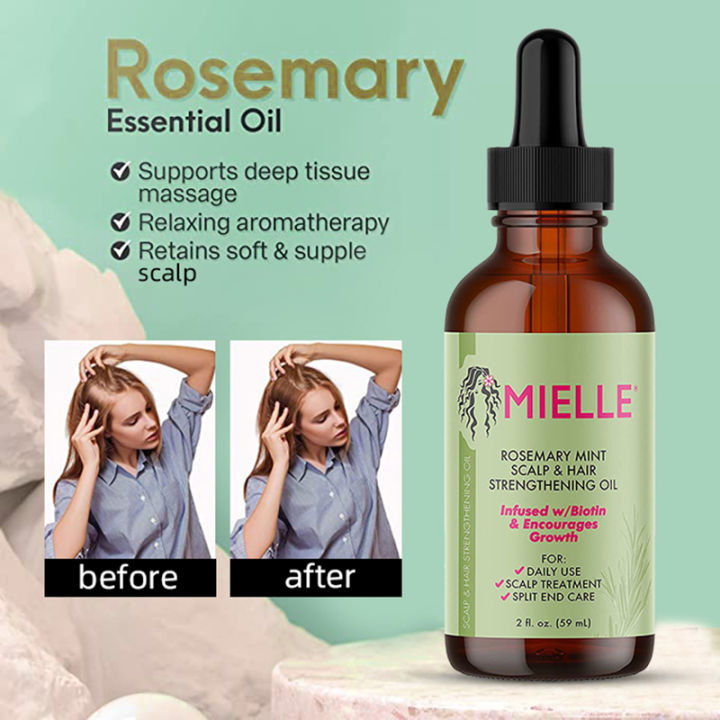 Mielle Organics Rosemary Mint Scalp & Hair Strengthening Oil for All Hair Types (2 Fl Oz)