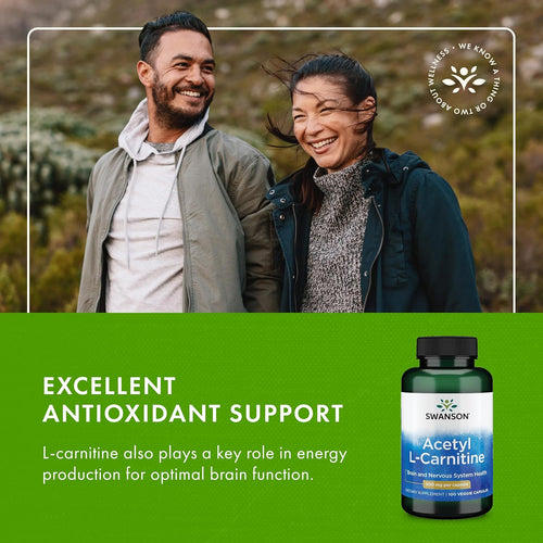Acetyl L-Carnitine 500 mg 100 Caps by Swanson Premium