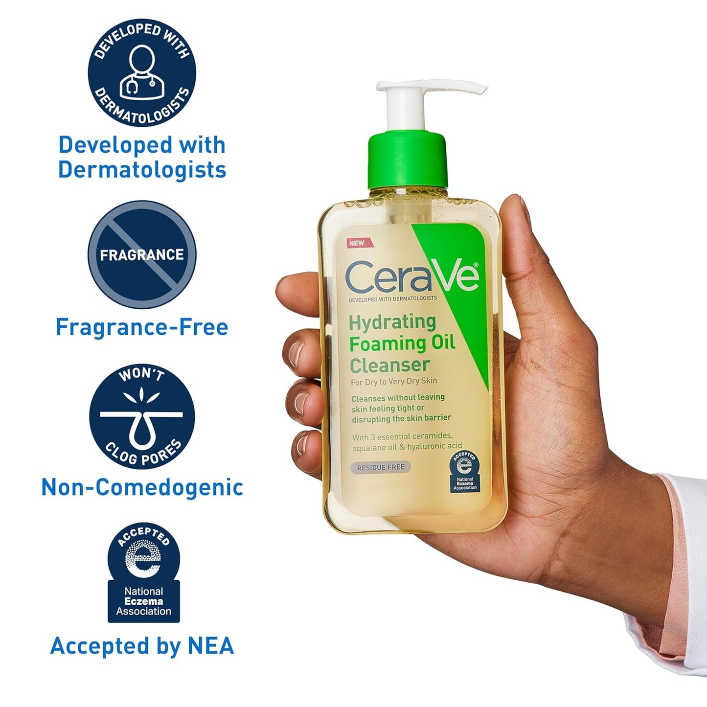 CeraVe Hydrating Foaming Oil Cleanser For Normal to Very Dry Skin