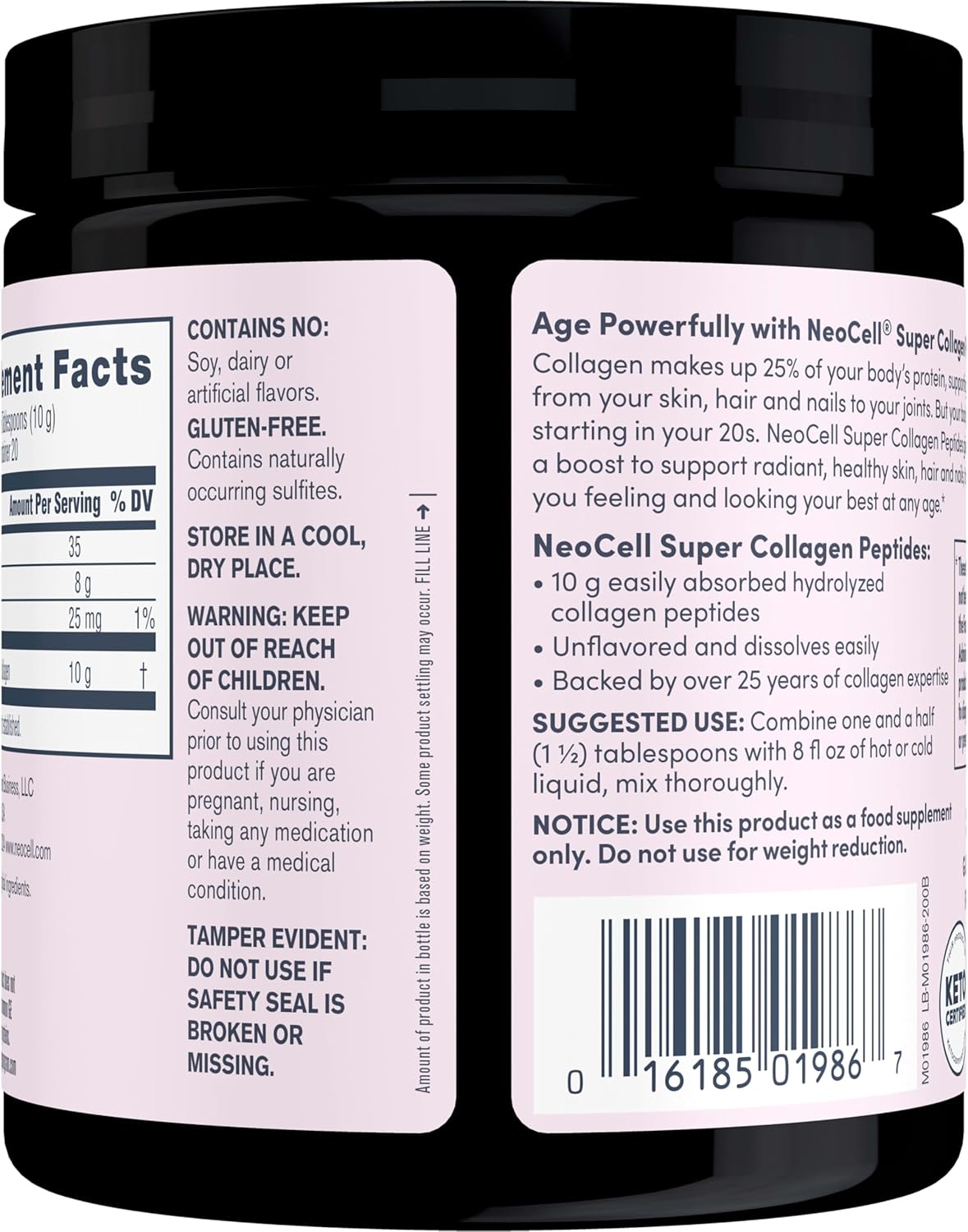 نيو سيل سوبر كولاجين ببتيدات، 10 غرام من ببتيدات الكولاجين لكل حصة، خالٍ من الغلوتين، مناسب لنظام الكيتو الغذائي، غير معدل وراثيًا، منتج من أبقار تتغذى على العشب، لصحة الشعر والبشرة والأظافر والمفاصل، مسحوق بدون نكهة، 7 أونصة، عبوة واحدة