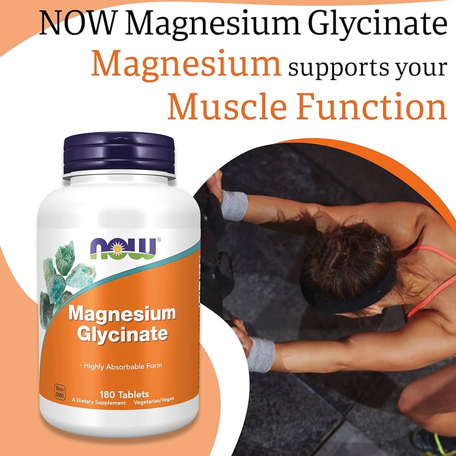 NOW Foods Supplements, Magnesium Glycinate 100 mg, Highly Absorbable Form,