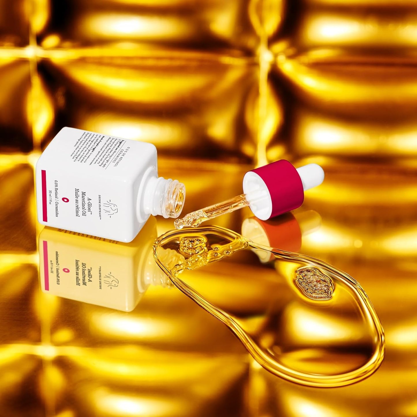 زيت ماريتينول أ-جلوي من درانك إليفانت - 30 مل/1 أونصة سائلة - زيت لطيف للوجه يحتوي على 0.5% ريتينول - عناية طبية نظيفة بالبشرة - خالٍ من القسوة - خالٍ من الزيوت العطرية والسيليكون والعطور 