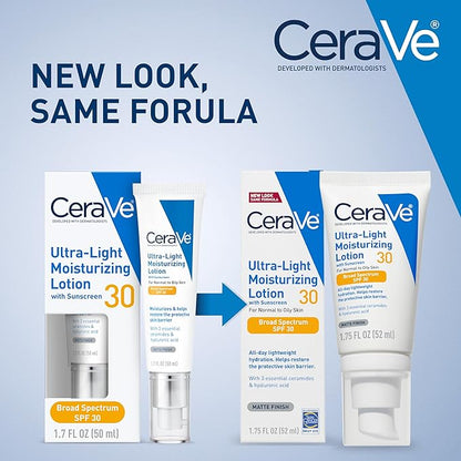 CeraVe Ultra-Light Moisturizing Lotion With Sunscreen 30 (For Normal to Dry Skin) 50 ml