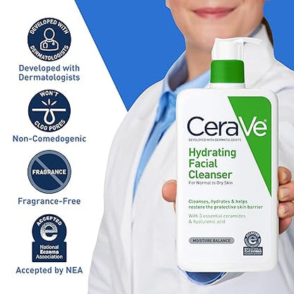 CeraVe Hydrating Facial Cleanser | For Dry and Sensitive Skin