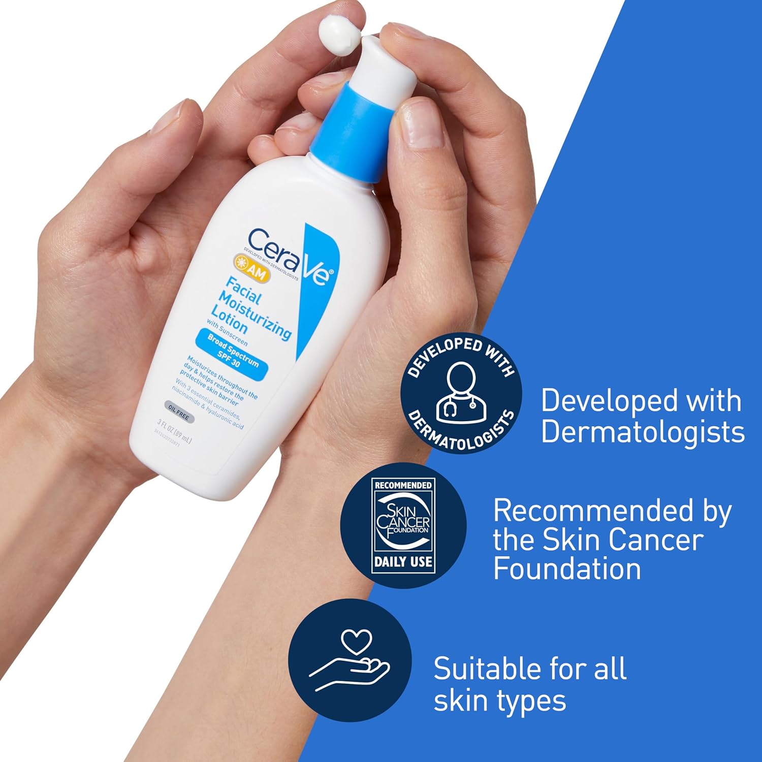 CeraVe Facial Moisturizing Lotion AM – 89 ml | SPF 30 | For Normal to Dry Skin