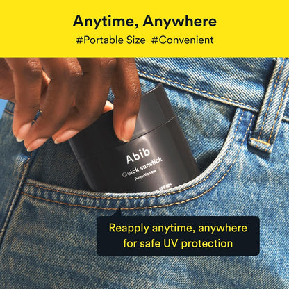 Abib Quick Sunstick Protection Bar SPF50+ 0.77 oz / 22 g (Glowing) | Korean Suncreen Stick Suncare Sunblock, No Whitecast, Protector Solar Barra, Centella Asiatica Extract, Aloe Extract