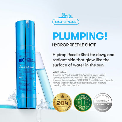 VT COSMETICS Hydrop Reedle Shot 100hL, Hyaluronic Acid Microneedling Serum, (50ml)